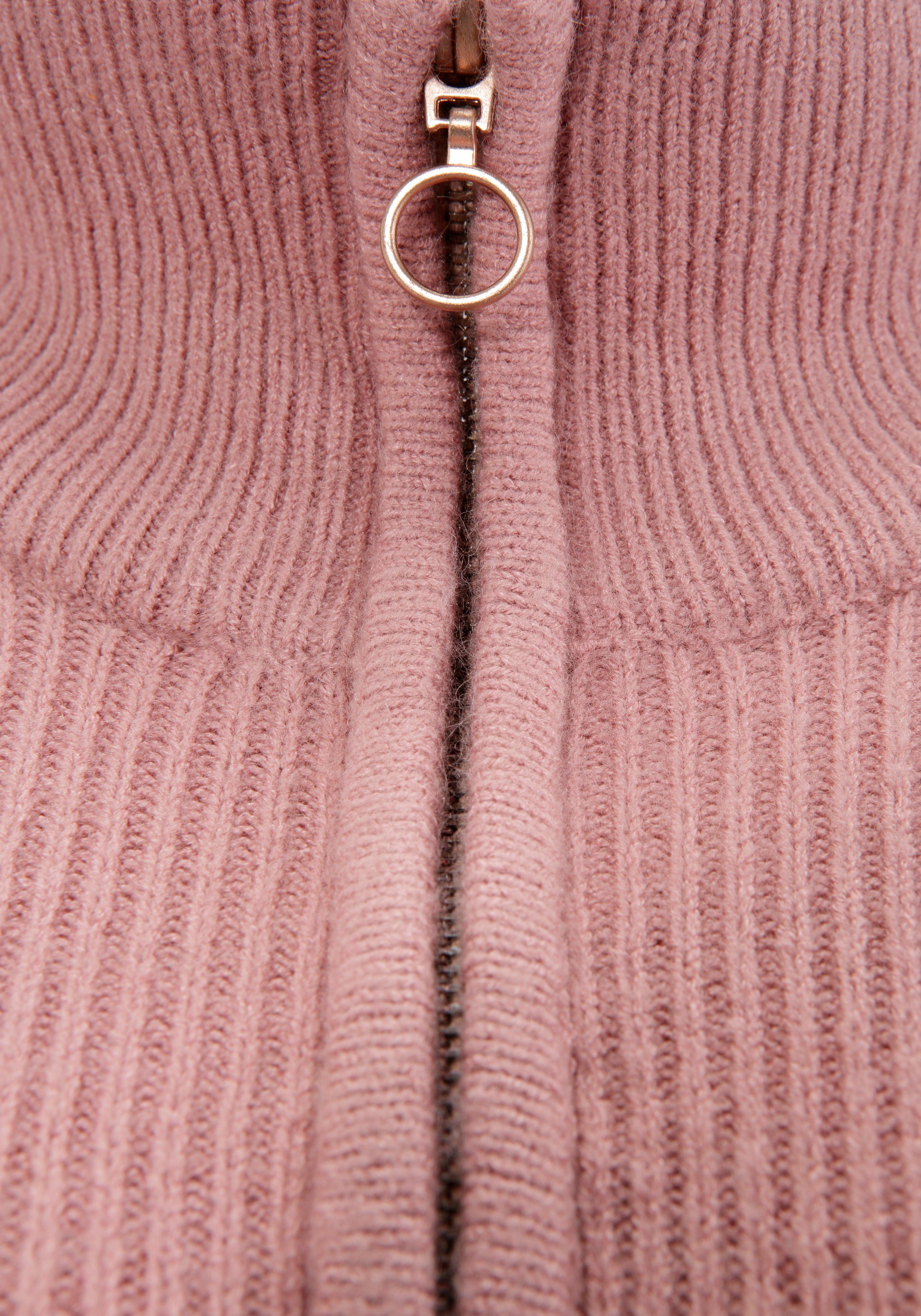 Material) mit Laura Troyer-Kragen Strickpullover nachhaltigen Scott (aus rosa