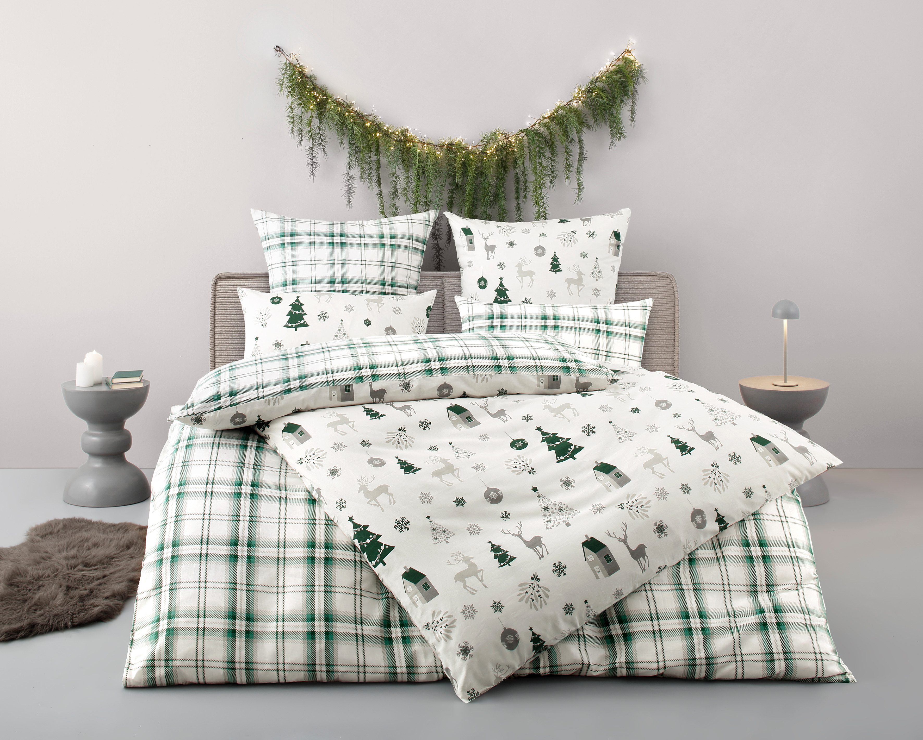OTTO home Bettwäsche Mikkel, Flanell, 2 teilig, Bettwäsche ab Gr. 135x200 cm,100% Baumwolle, Weihnachten