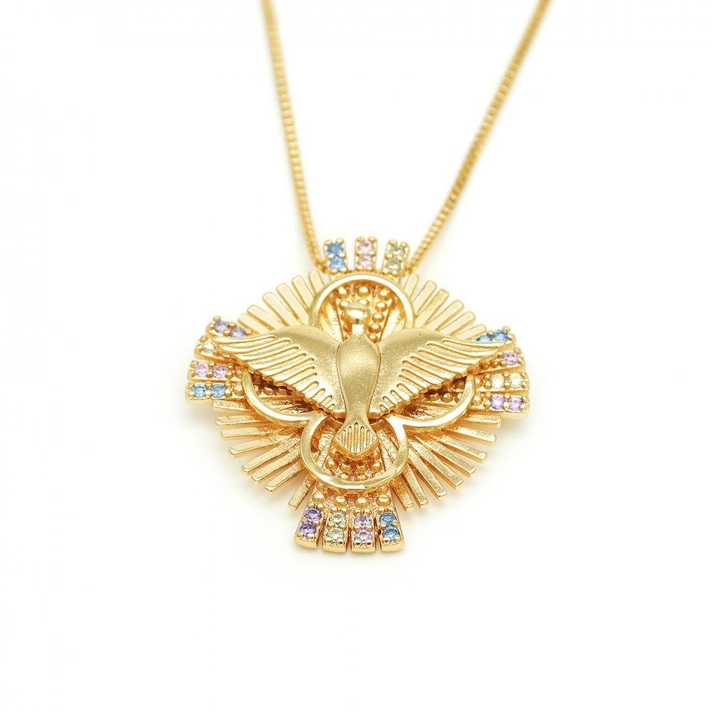Invanter Lange Kette Damenstil Zirkon eingelegtes Flügel Halskette (1-tlg), Inklusive Geschenktüte