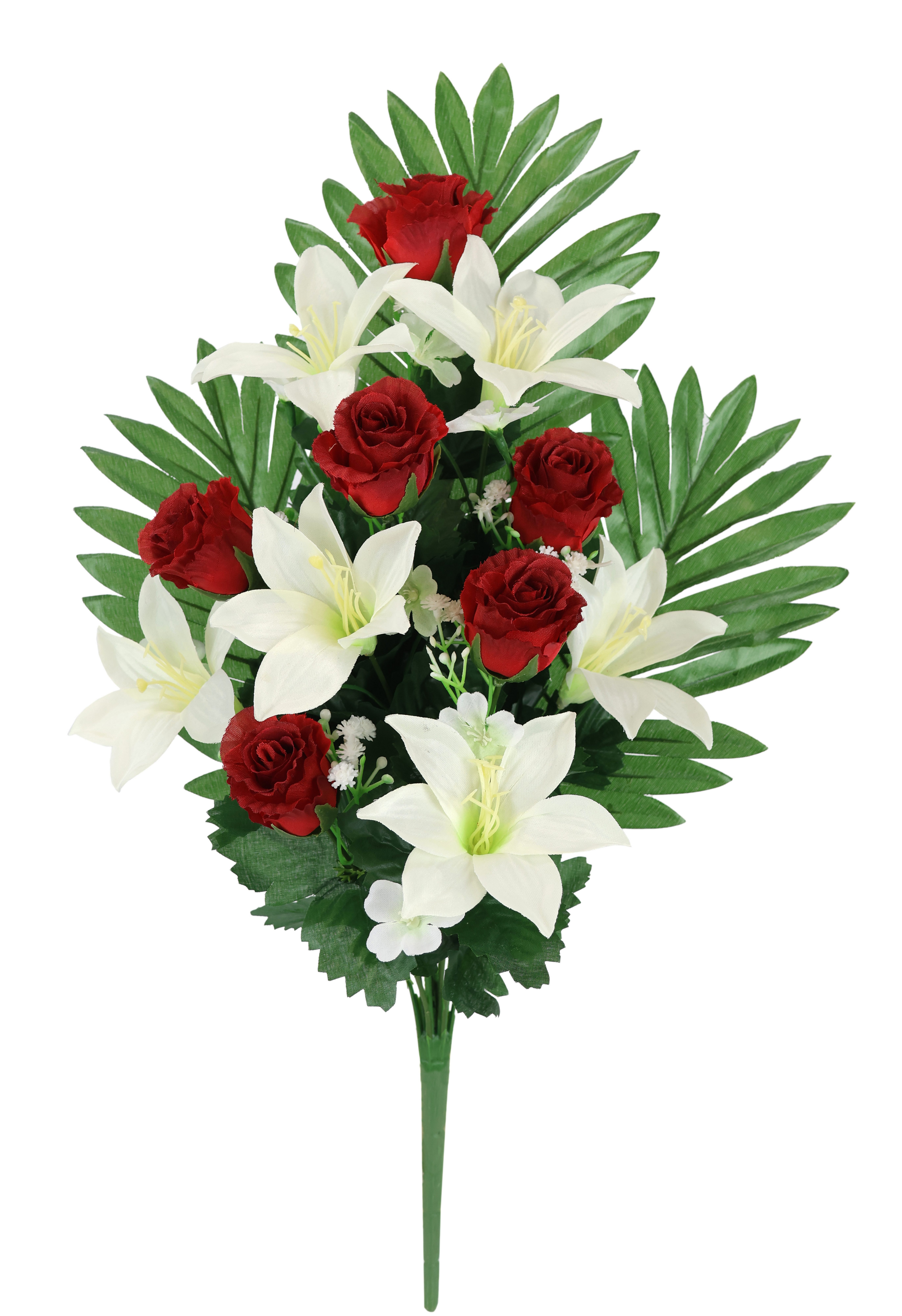 Kunstblume Aufleger Rosen/Lilien Rosen/Lilien, I.GE.A., Höhe 14 cm, Bouquet günstig online kaufen