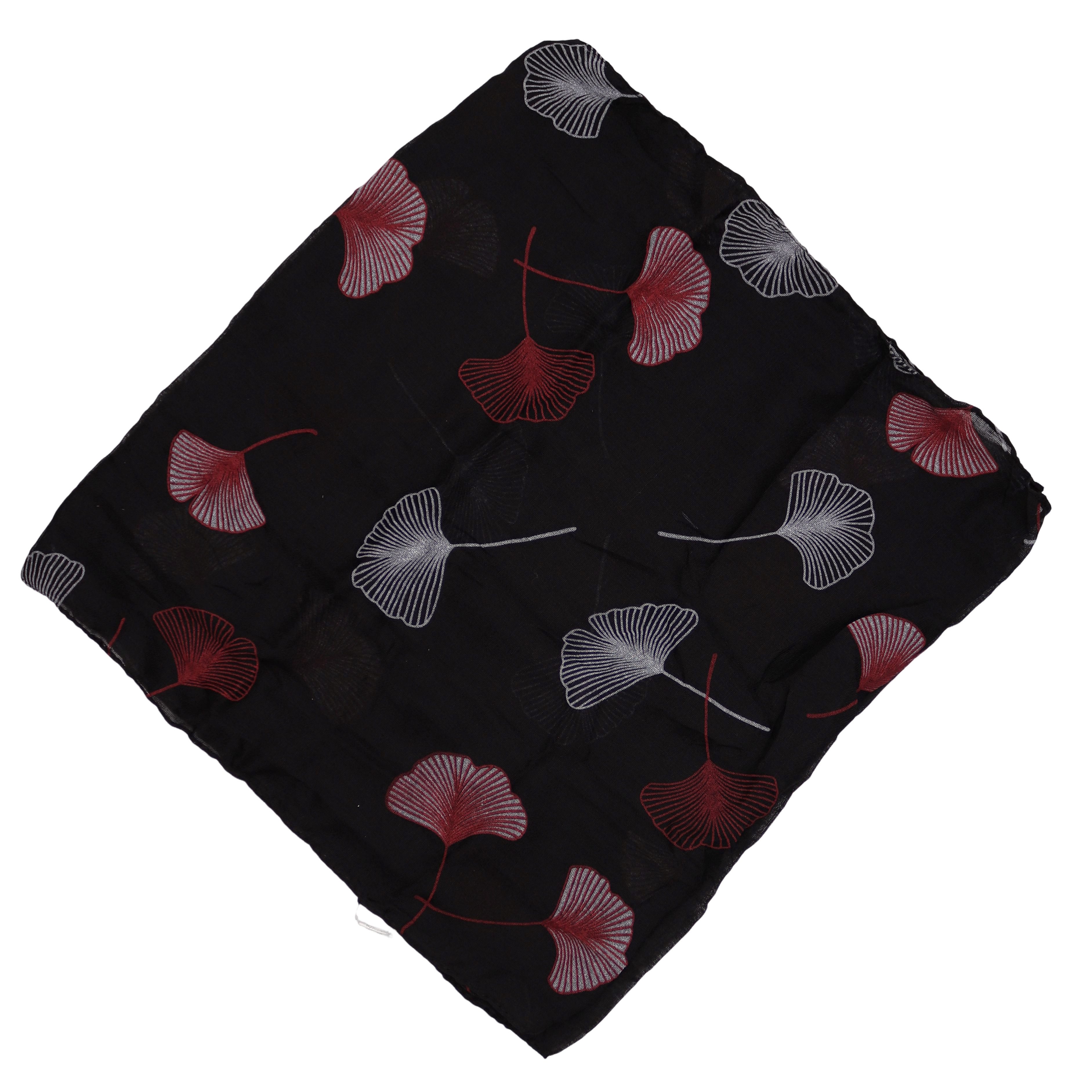 MIRROSI Loop Damen Schal mit Ginkgo-Muster Weich aus 100% Baumwolle Schlauchschal, (ca.160x45cm zweimal um den Hals wickelbar) – Bild 3 von 4