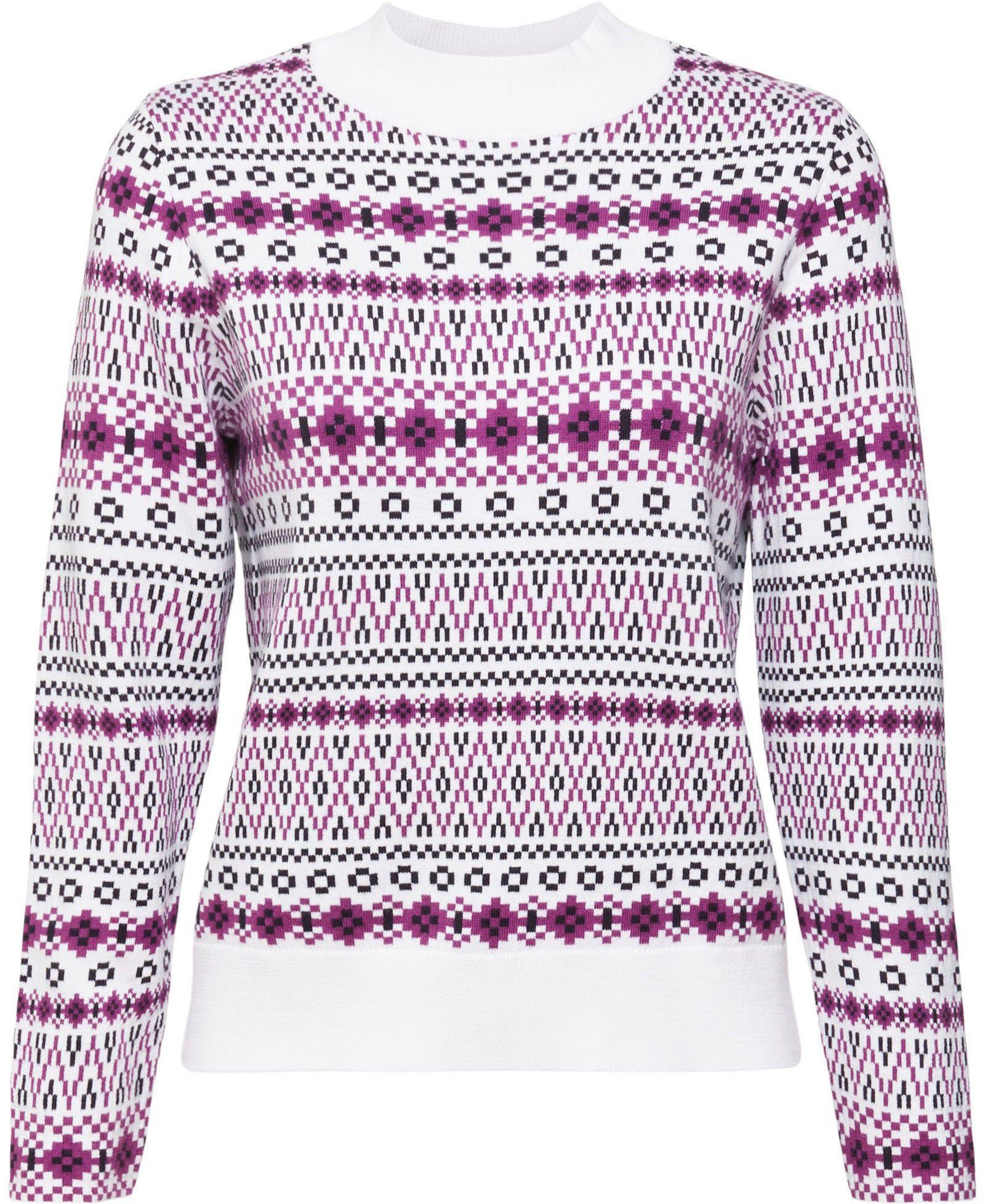 Rundhalsausschnitt by Esprit Jacquardpullover mit white edc off