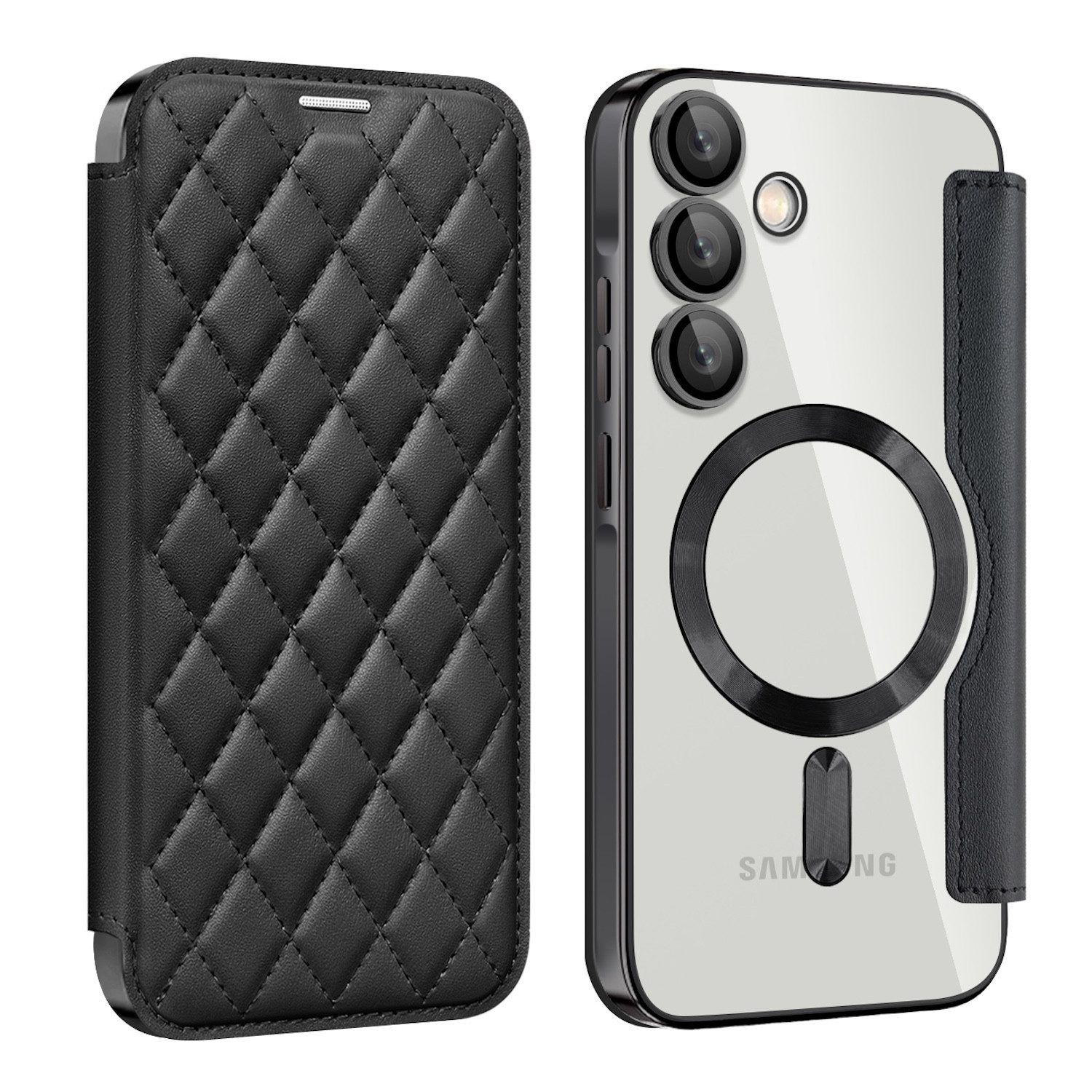 Wigento Handyhülle Für Samsung Galaxy A55 360 Grad Full Magsafe Anti Datenklau Schwarz