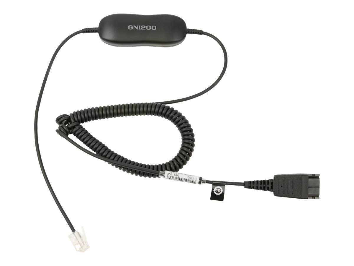 GN1200 CC Headset-Kabel Quick Disconnect Stecker zu RJ-9 männlich Headset