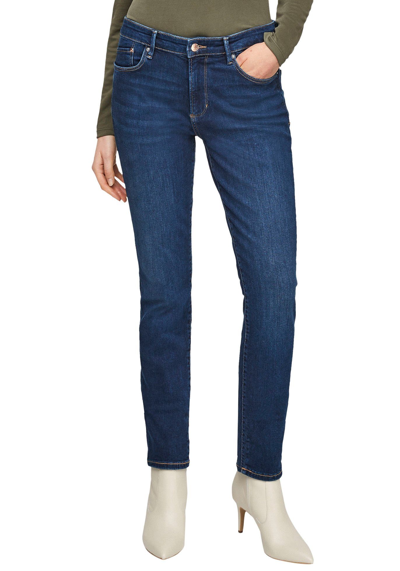 s.Oliver Slim-fit-Jeans Betsy in Basic 5-Pocket Form dark-blue