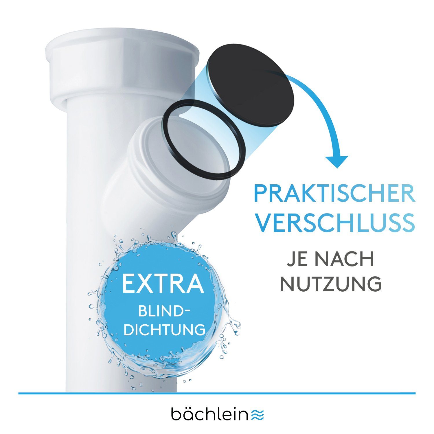 Bächlein Siphon flexibler Röhrensiphon für Küchenspüle, Made in Germany – Bild 4 von 5