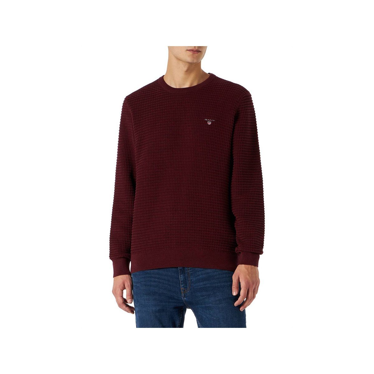 (1-tlg) Rundhalspullover burgundy Gant