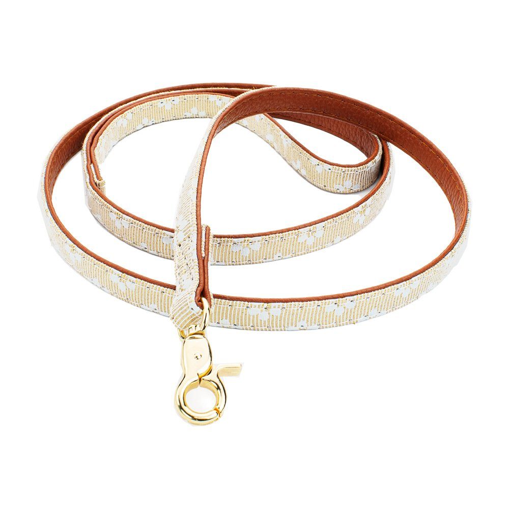 Tierluxe Leine Eleganz für Hunde und Katzen, PU - Leder, Blumen