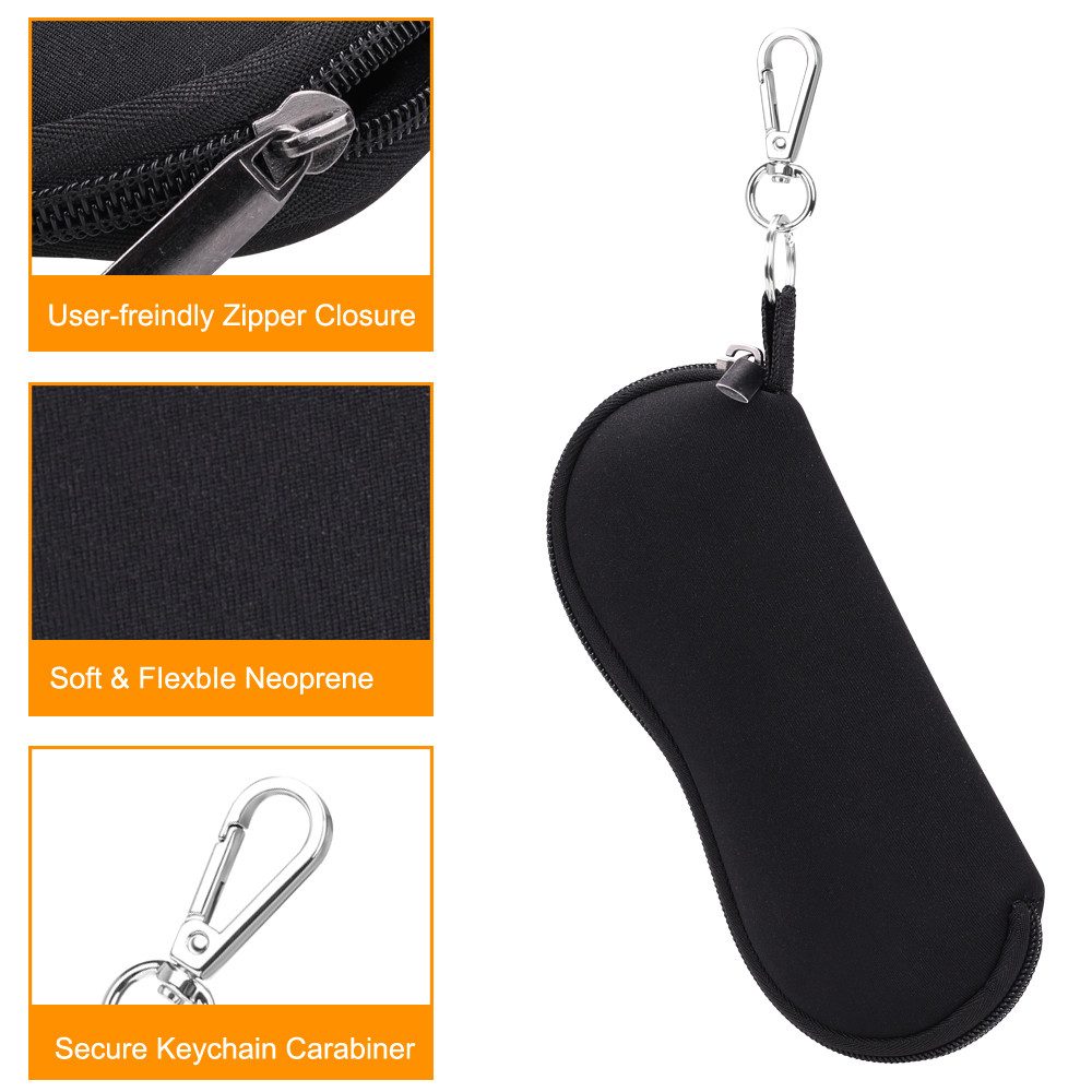 Fintie Brillenetui Weich - Neopren Sonnenbrille Etui Ultraleicht Brillenhülle, mit Karabiner für Damen Herren Schwimmbrille