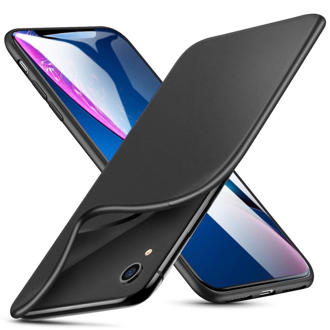 CoolGadget Handyhülle Handy Schutzhülle für Apple iPhone XR matt schwarz 6,1 Zoll, Silikon TPU Hülle Schutz Tasche Cover schlicht Slim Case – Bild 2 von 5