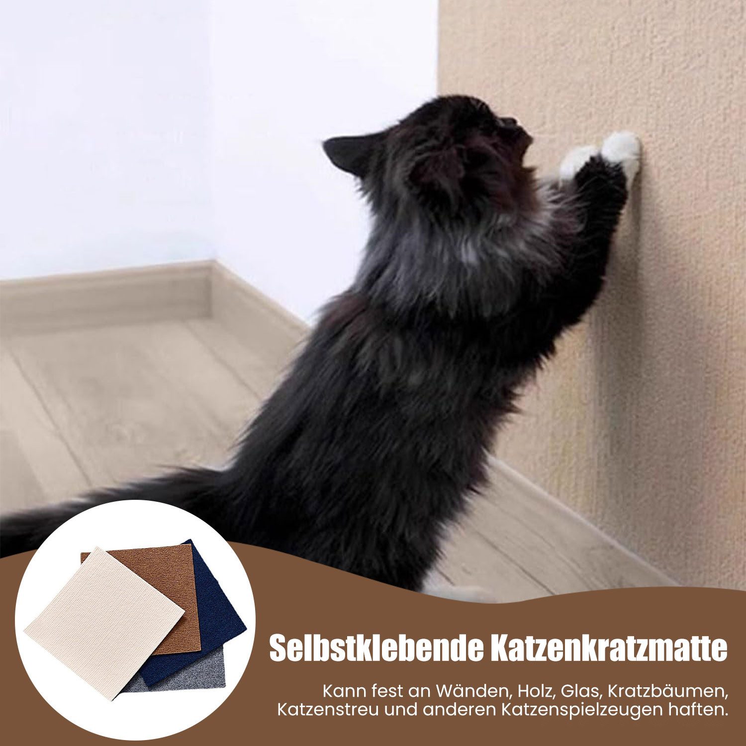 Refttenw Kratzbrett Selbstklebend Kratzteppich Kratzmatte Katze günstig online kaufen