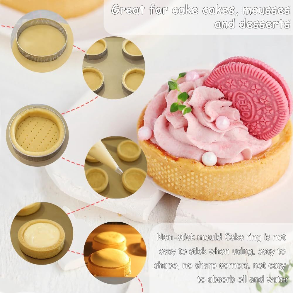 FELIXLEO Speisering 12er Mousse Ring 8cm Edelstahl Dessertring Tartelette Form, (1 tlg)