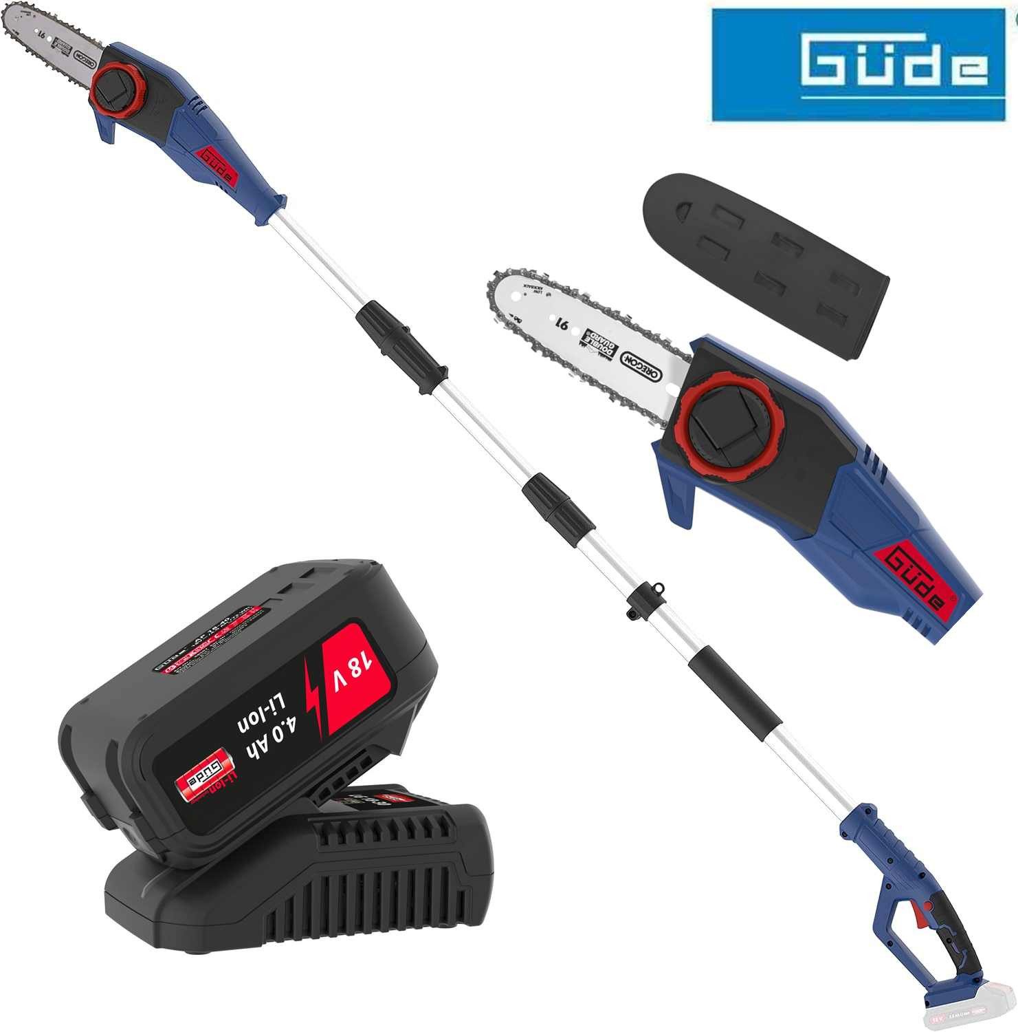 Güde Akku-Kettensäge GÜDE Teleskop Astkettensäge 18V Hochentaster AST 18-0 Akku 4.0 Ah
