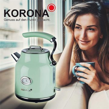 KORONA Wasserkocher Retro Wasserkocher 20665, 1.7 l, Vintage Design, Retro Optik, Pfeifkessel Optik