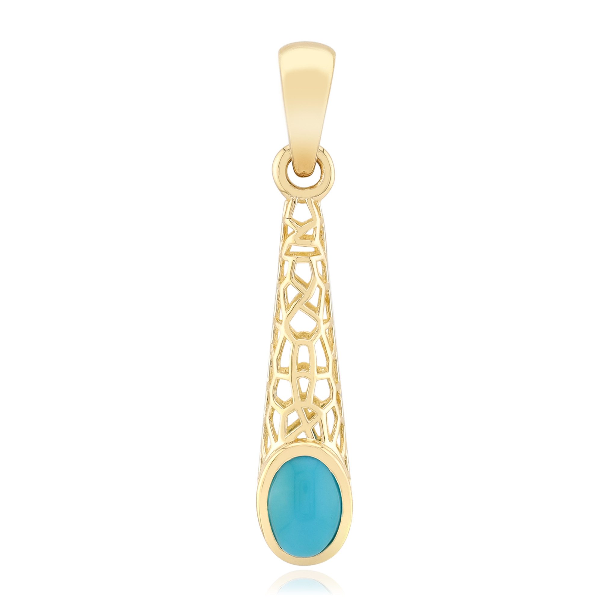 Cavill Kettenanhänger Cavill 9K Gelbgold Anhänger mit 0,38 ct Türkis, ovale günstig online kaufen