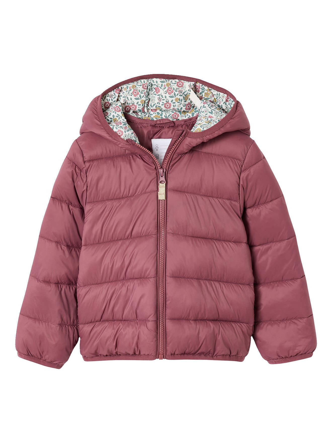 vertbaudet Steppjacke Mädchen Light-Steppjacke mit Kapuze, Recycling-Polyester