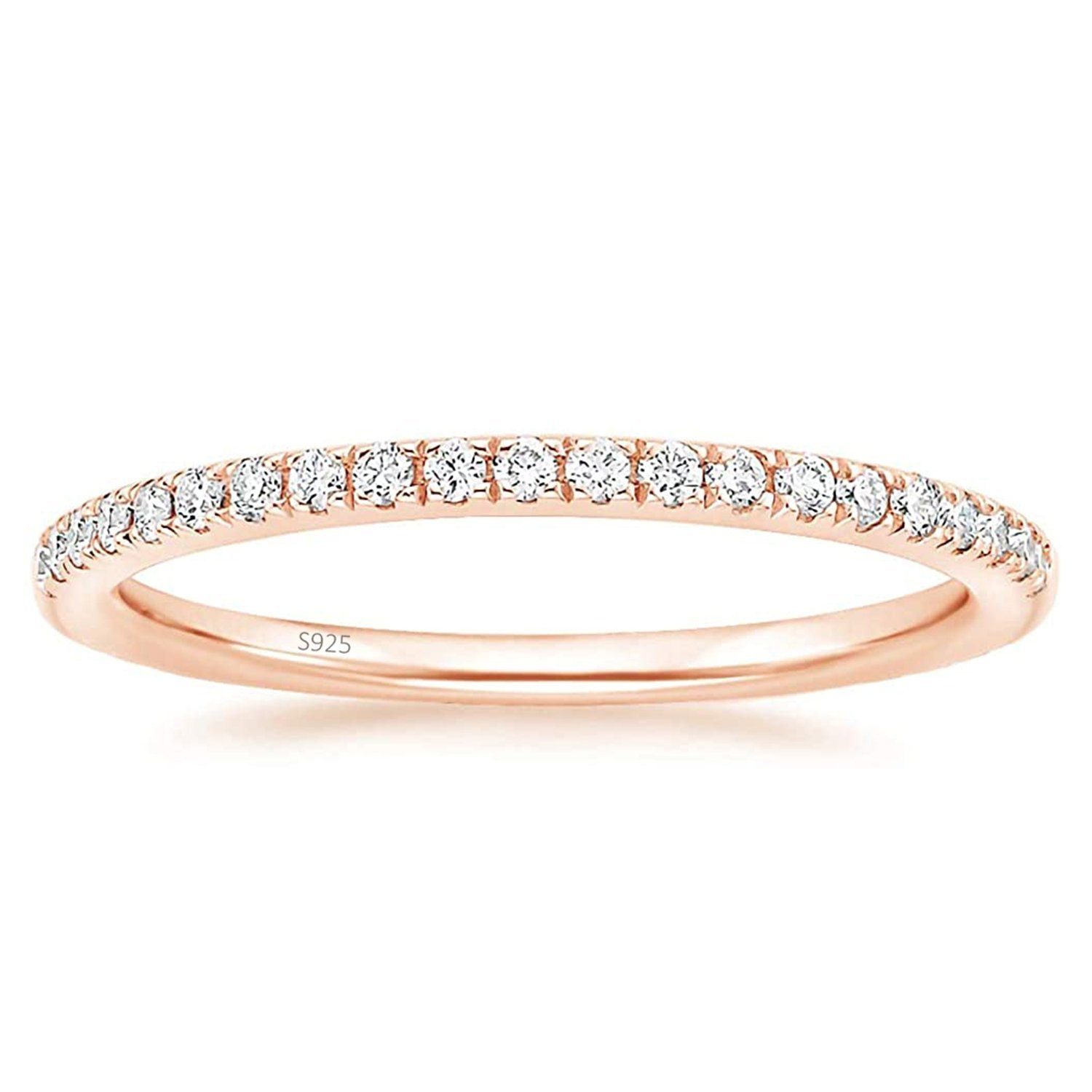 Lisandra Scott Silberring Eternity Ring 925 Sterlingsilber mit Zirkonia Steinen Schmal Damenring, Stilvoll & zeitlos – Ein Schmuckstück für die Ewigkeit