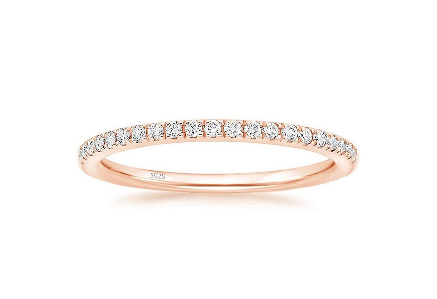 Lisandra Scott Silberring Eternity Ring 925 Sterlingsilber mit Zirkonia Steinen Schmal Damenring, Stilvoll & zeitlos – Ein Schmuckstück für die Ewigkeit