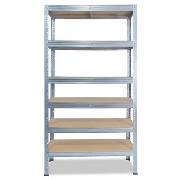 shelfplaza Schwerlastregal PROFI, 200x120x60cm verzinkt, Metallregal 6 Böden mit je 166kg Tragkraft, als Kellerregal, Garagenregal, Werkstattregal & Regal Lagerregal, Steckregal Metall Regale