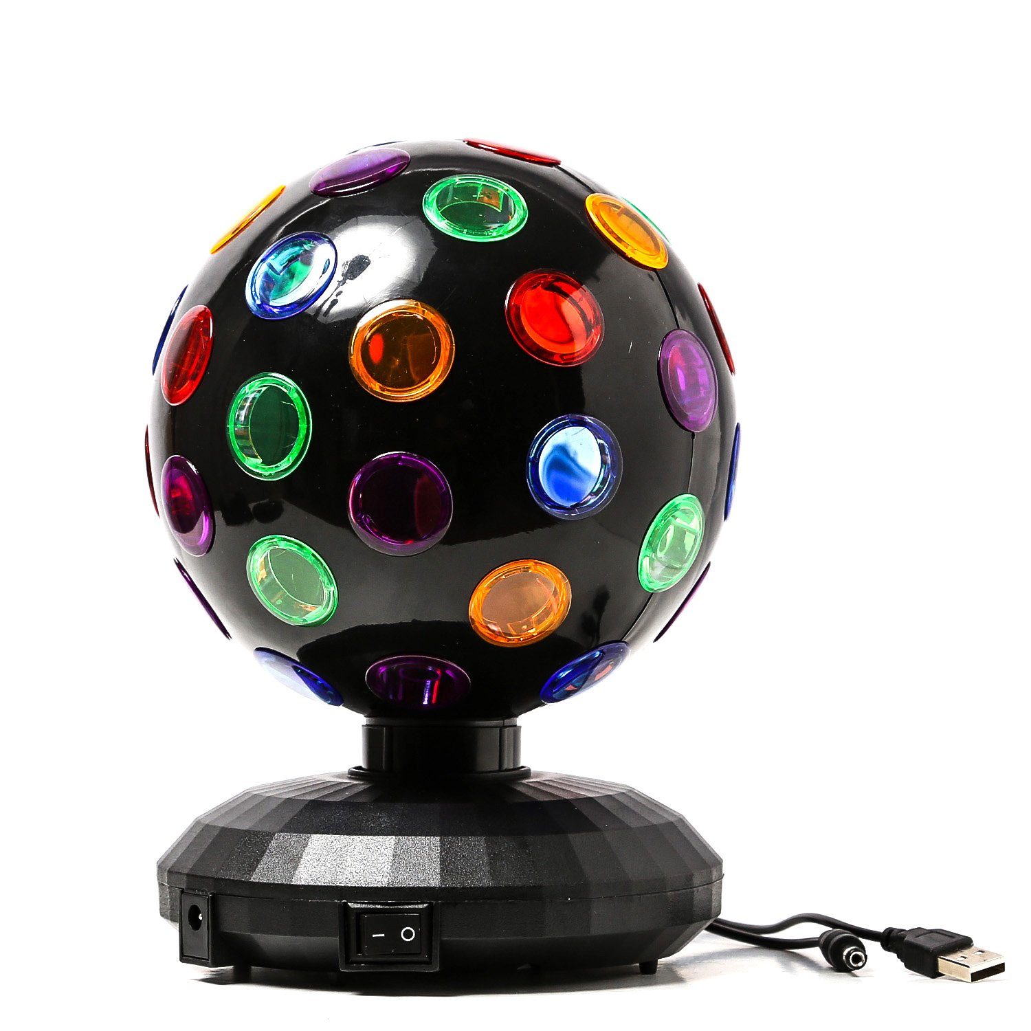 SATISFIRE Discolicht Disco Ball Lichteffekt Kugel Partyeffekt Batterie/USB Strahleneffekt, LED Classic, mehrfarbig / bunt