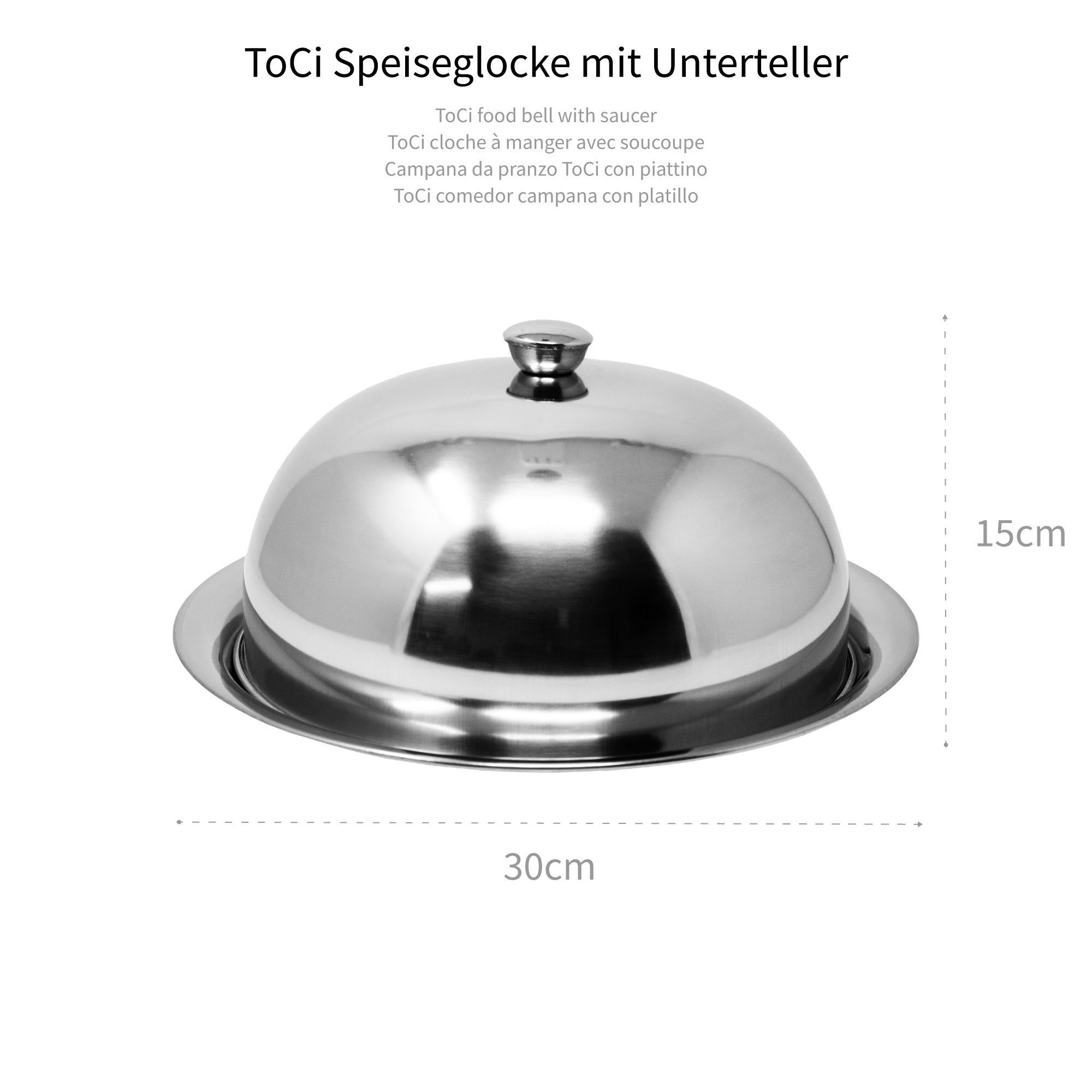ToCi 1 cm Stück : silber Bestellartikel Käseglocke Speiseglocke - 25