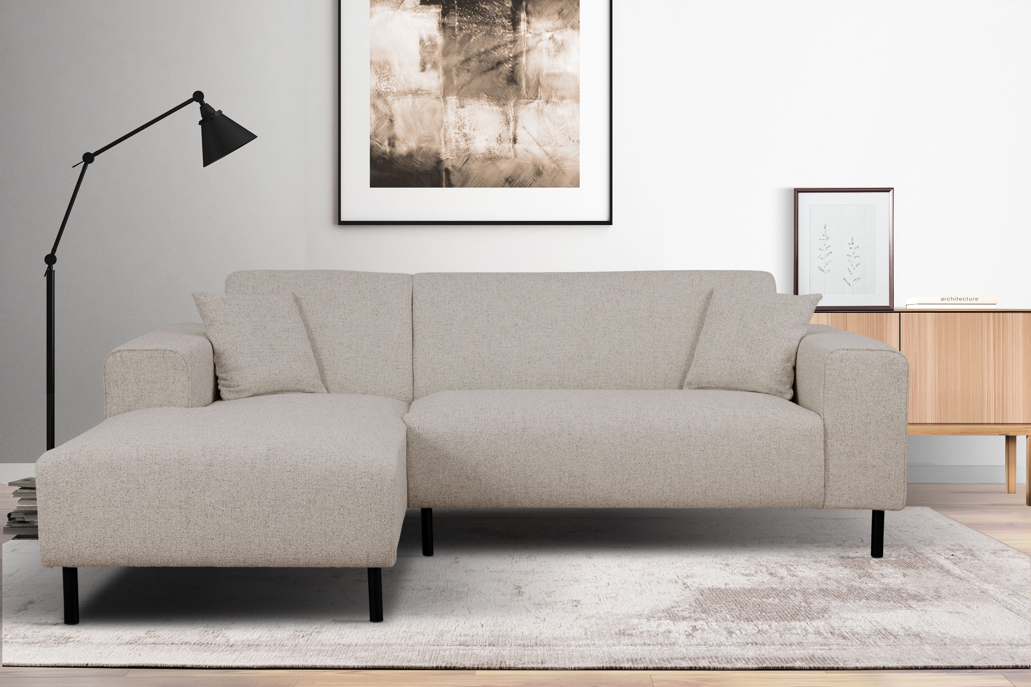 Home affaire Ecksofa "ARROS L-Form mit Wellenunterfederung, Maße B/T/H: 235 günstig online kaufen