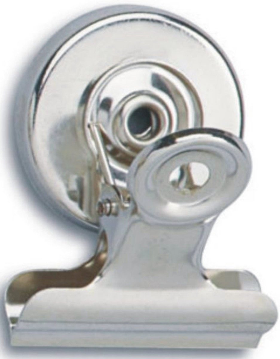 Büroklammer Briefklemmer 50mm mit Magnet nickel VE=2 Stück