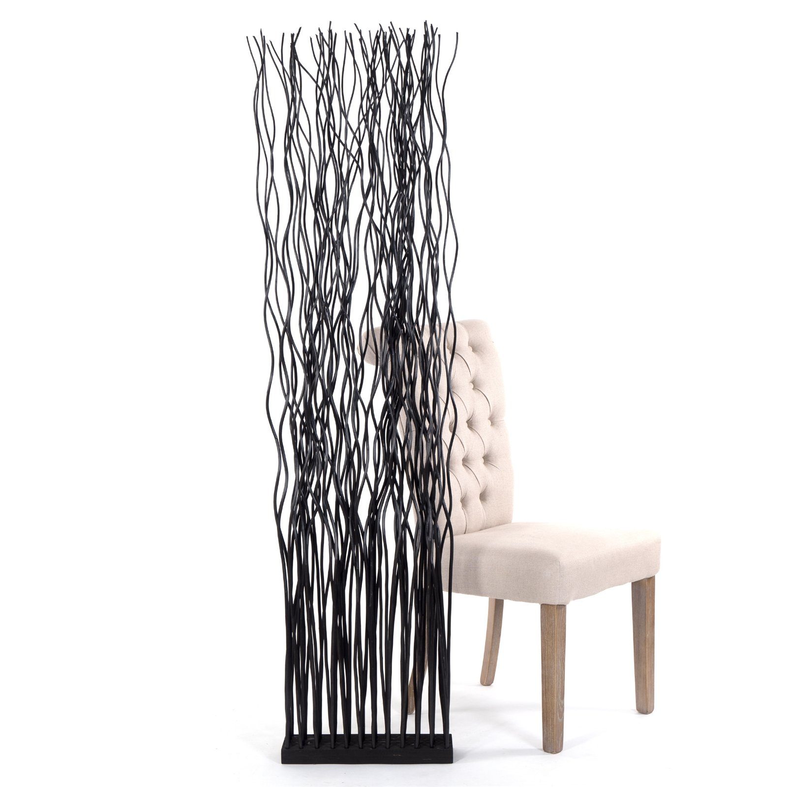 DESIGN DELIGHTS Paravent RAUMTEILER "WAVE", Weidenholz, 170x40cm (HxB), Paravent, Trennwand