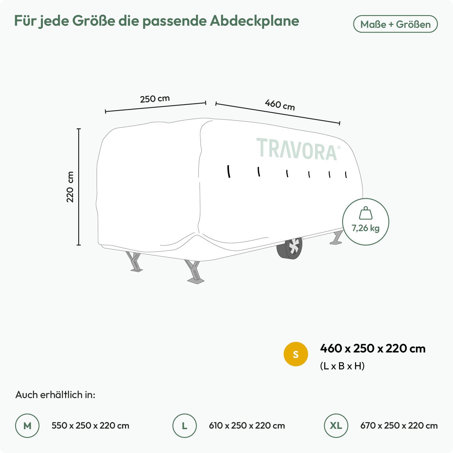 MOVAN Wohnwagenschutzhülle Wohnwagen Plane - Abdeckplane Caravan Cover Schutzhülle Wohnwagenplane