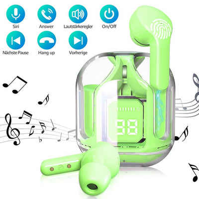 VSIUO 2024 NEU Kabellos Kopfhoerer TWS Gaming Kopfhörer Crystal Transparent wireless In-Ear-Kopfhörer (Bluetooth 5.3 + EDR, Smart Touch Control, ENC Noise Cancelling Bluetooth Kopfhörer)