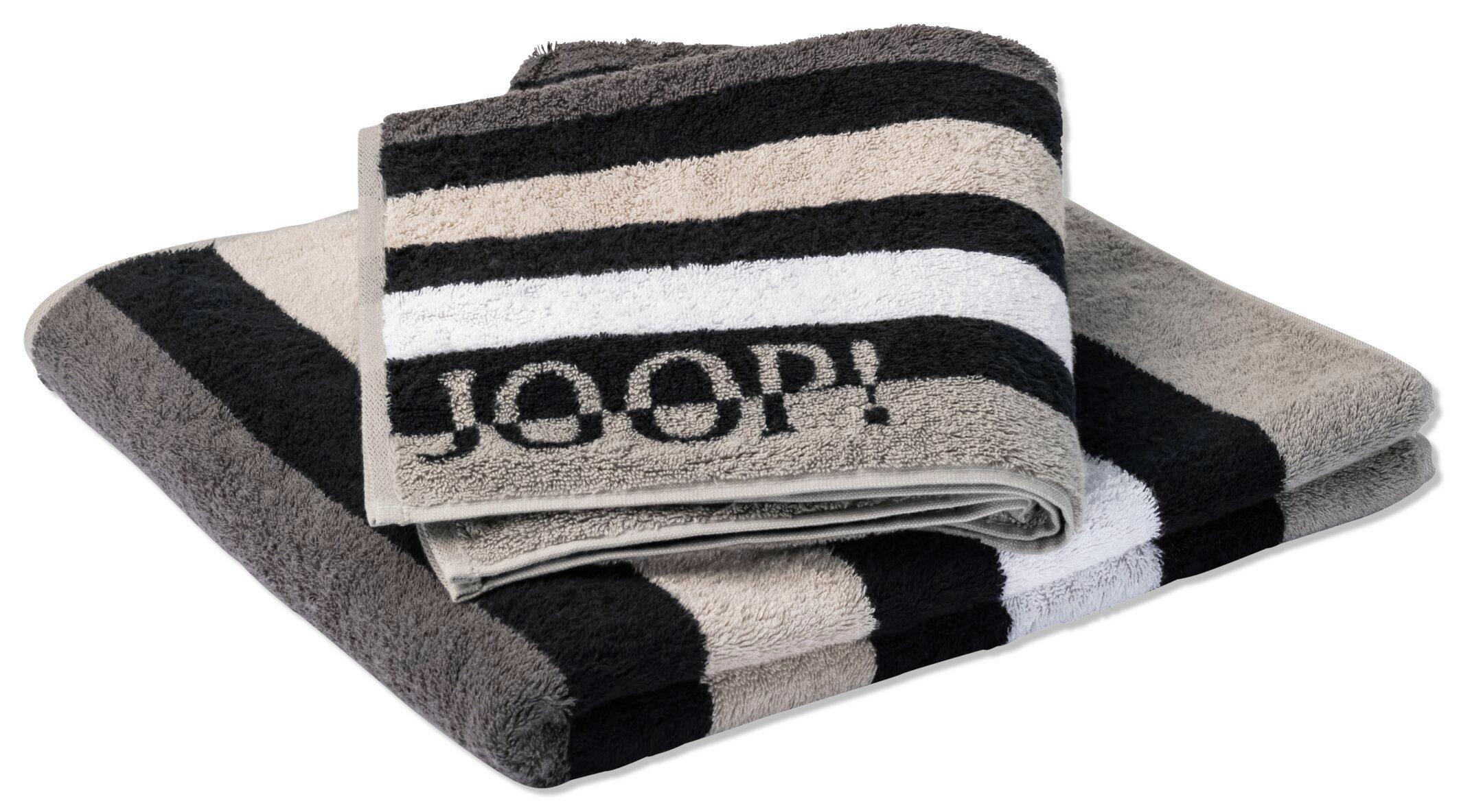 JOOP! Platin STRIPES Textil - (2-St) LIVING TONE Handtuch-Set, Handtücher Joop!