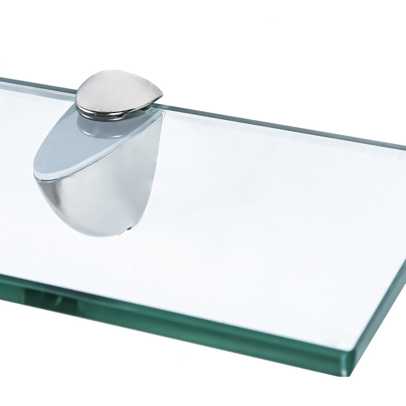 ideal cm für Glasablage Wandregal Klarglas 20x10x0.8 Glasregal Bad, Clanmacy Dusche