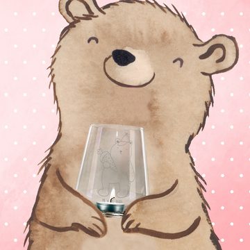 Mr. & Mrs. Panda Windlicht Bär Schultüte - Transparent - Geschenk, Erster Schultag Geschenk, Ted (1 St), Magische Gravurmotive