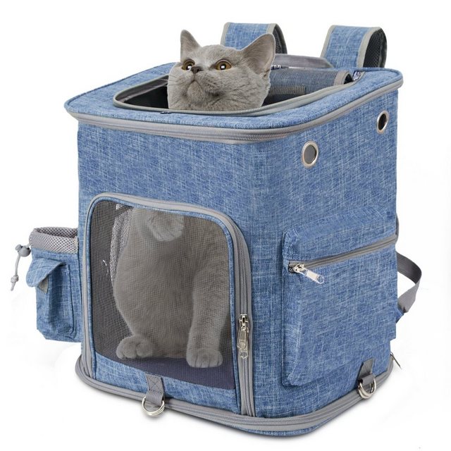TAN.TOMI Tiertransporttasche Haustier Backpack faltbar, mit Mesh für mittelgroße Hunde Katzen, Welpen Rucksack Träger tragbare Reisetasche zum, Reisen im Freien