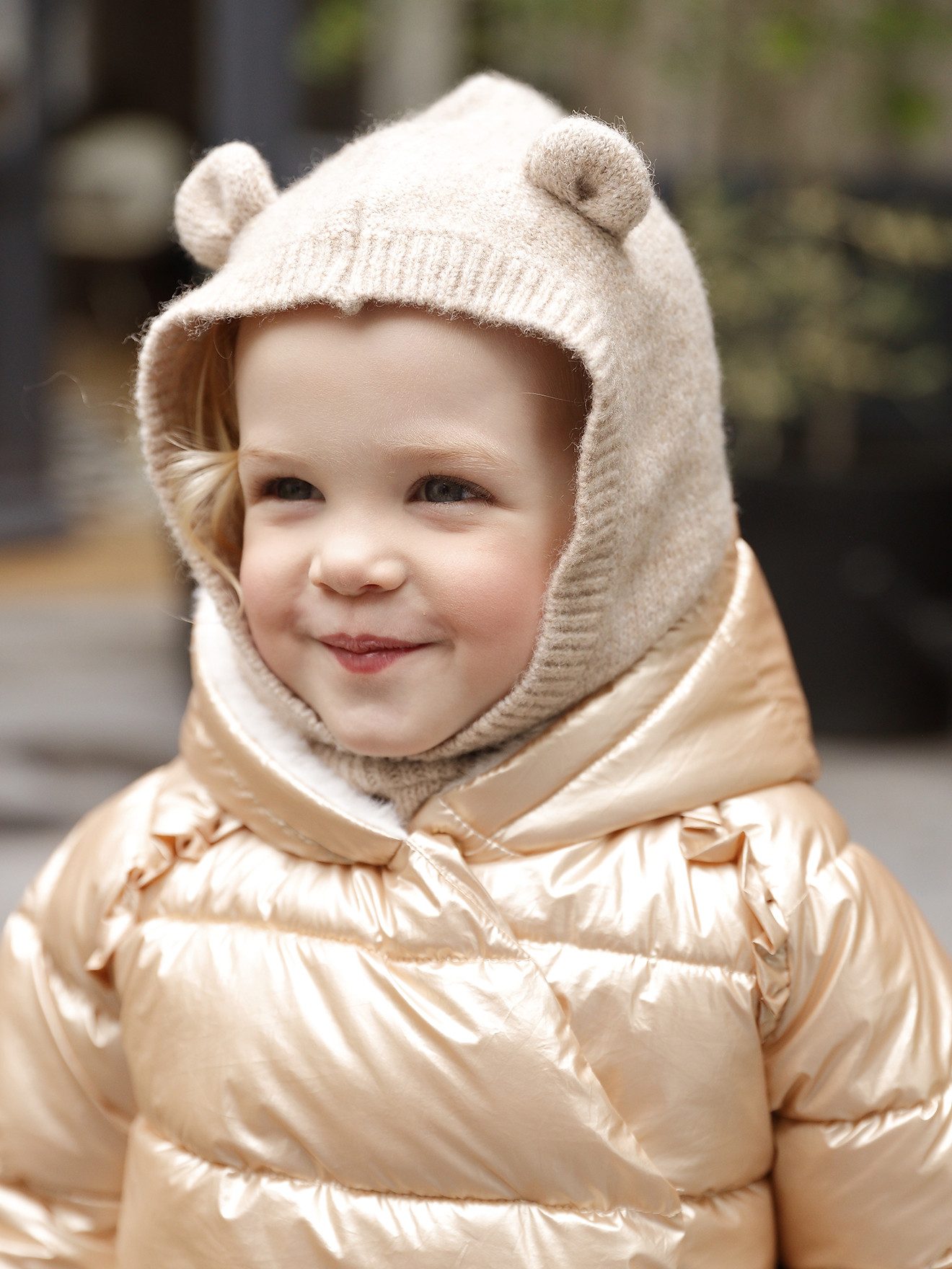 vertbaudet Beanie Mädchen Baby Schalmütze mit Teddyohren – Bild 5 von 5