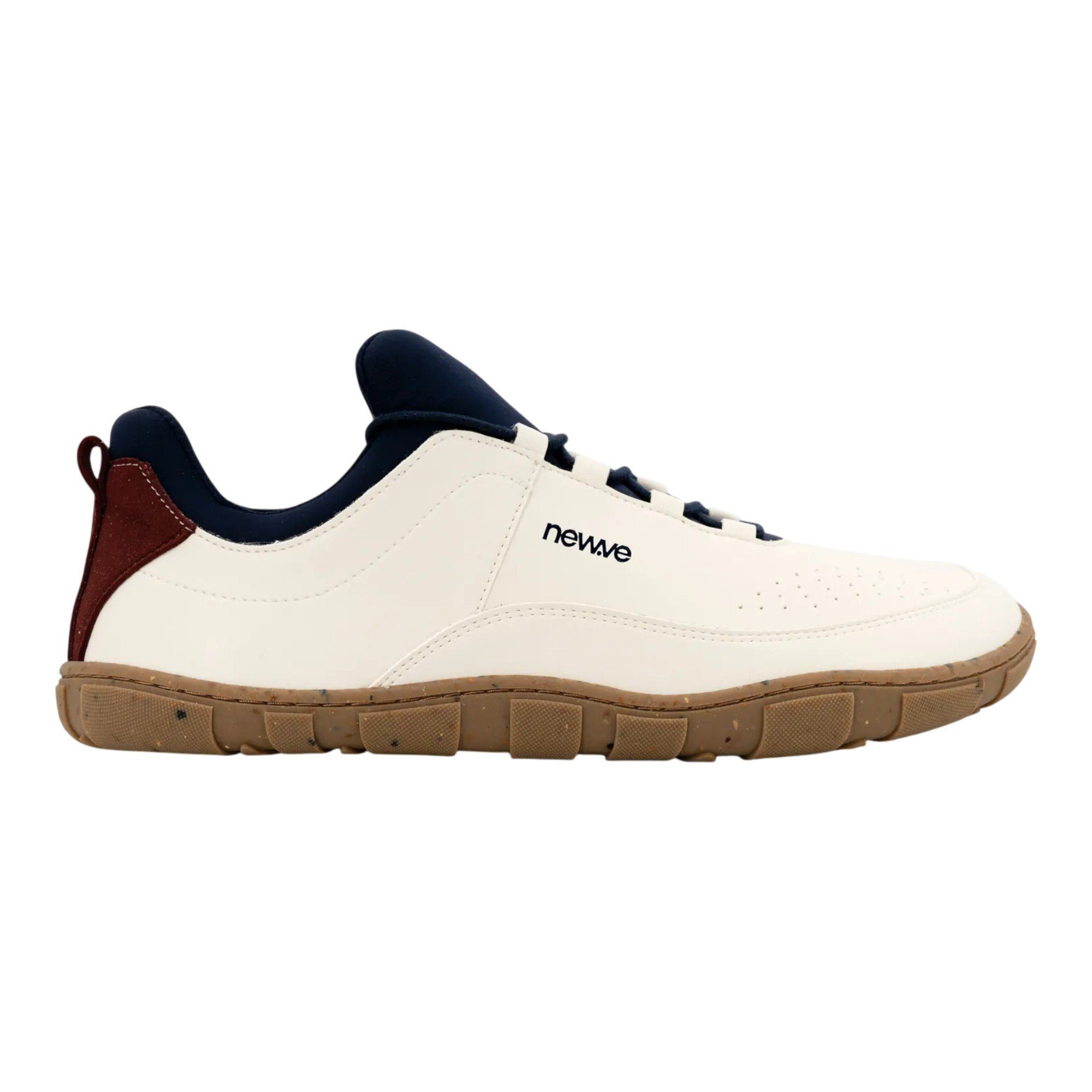 New.Ve Sneaker Fusion beige/bordeauxrot Barfußschuh
