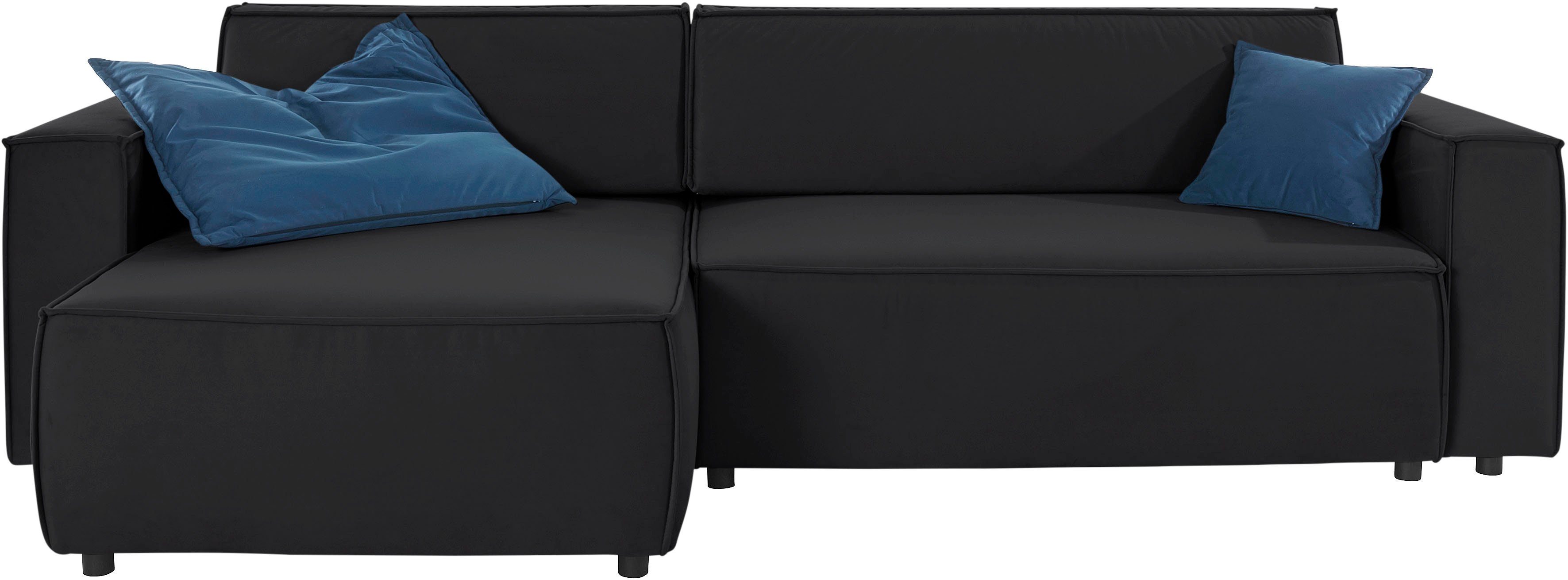 Home affaire Ecksofa Marva L-Form, B: 282 cm, Bettfunktion, Bettkasten & 2 Zierkissen, Federkern