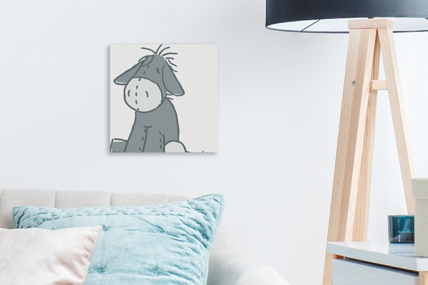 OneMillionCanvasses® Leinwandbild eines Illustration Esels, Wohnzimmer (1 Leinwand Bilder Schlafzimmer St), Eine für