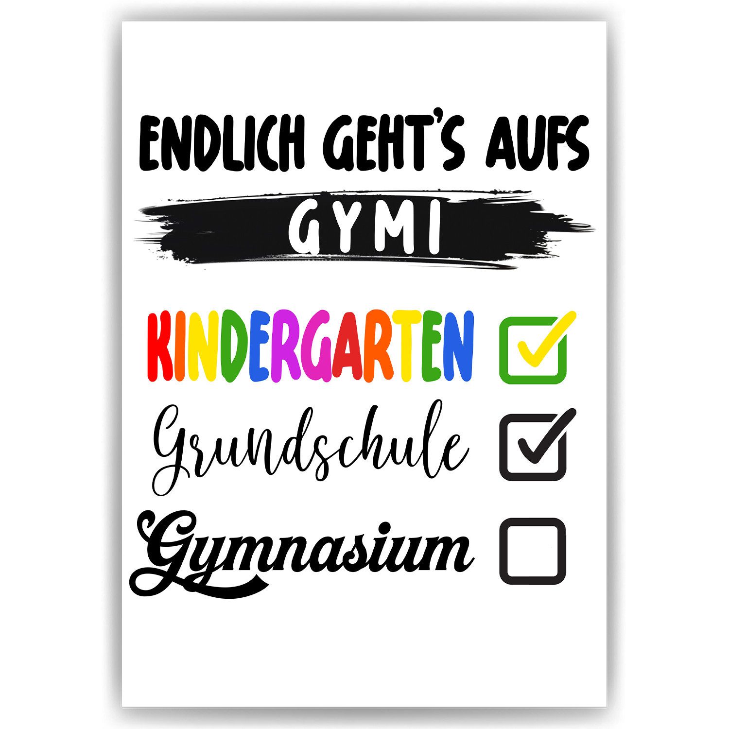 Tigerlino Poster Grundschulabschluss Geschenk Einschulung 5. Klasse Gymnasium