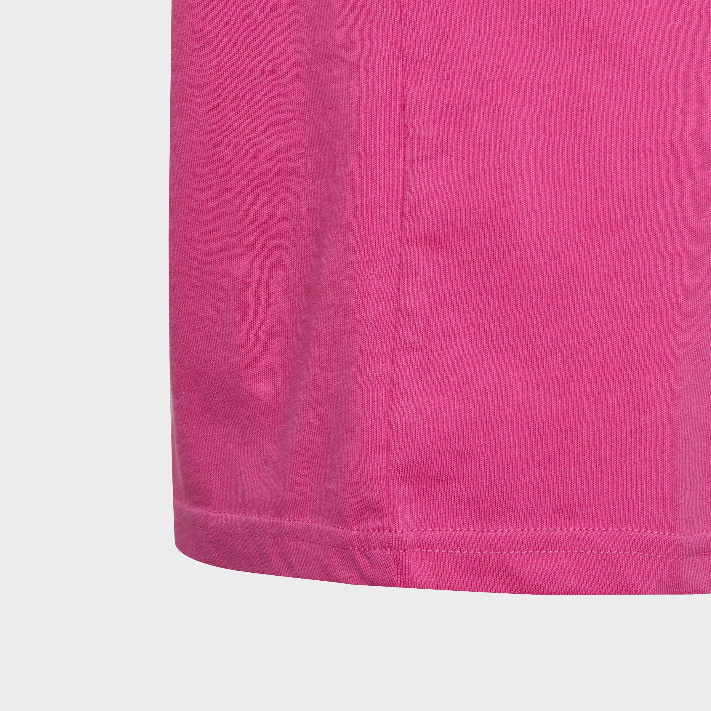 adidas / White Semi T-Shirt BOYFRIEND Fuchsia Sportswear LOOSE 3-STREIFEN COTTON FIT Lucid ESSENTIALS