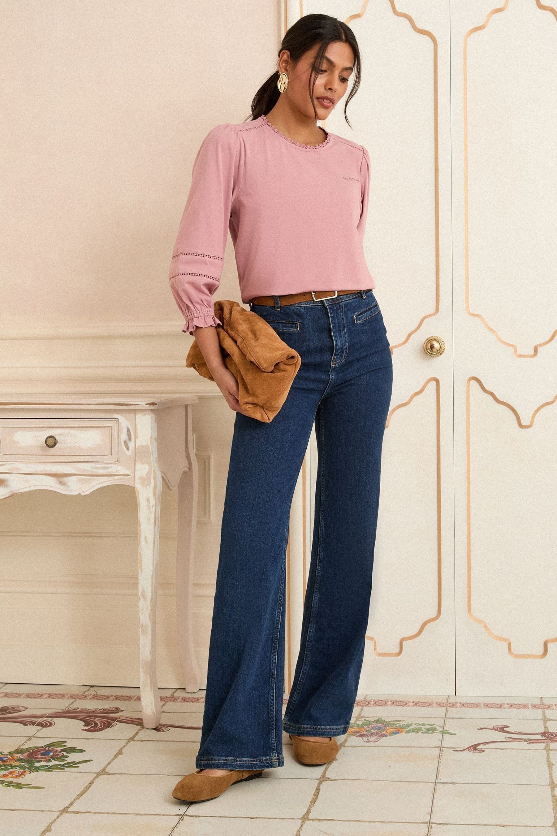 Love & Roses Langarmbluse Love & Roses Jersey-Shirt mit 3/4-Ärmeln, Regular günstig online kaufen