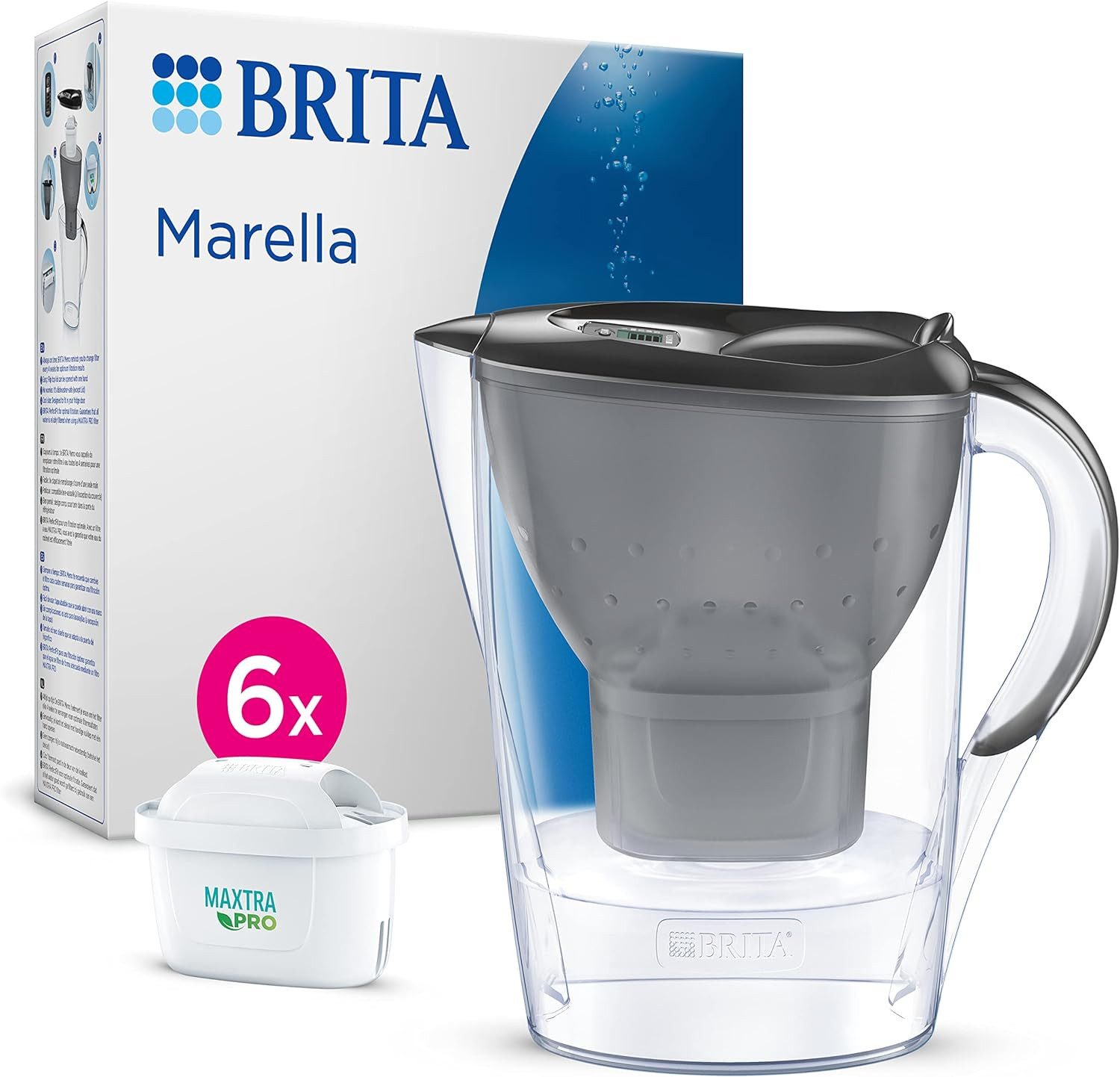BRITA Wasserfilter Marella, inkl. 6 MAXTRA PRO ALL-IN-1 Filterkartusche