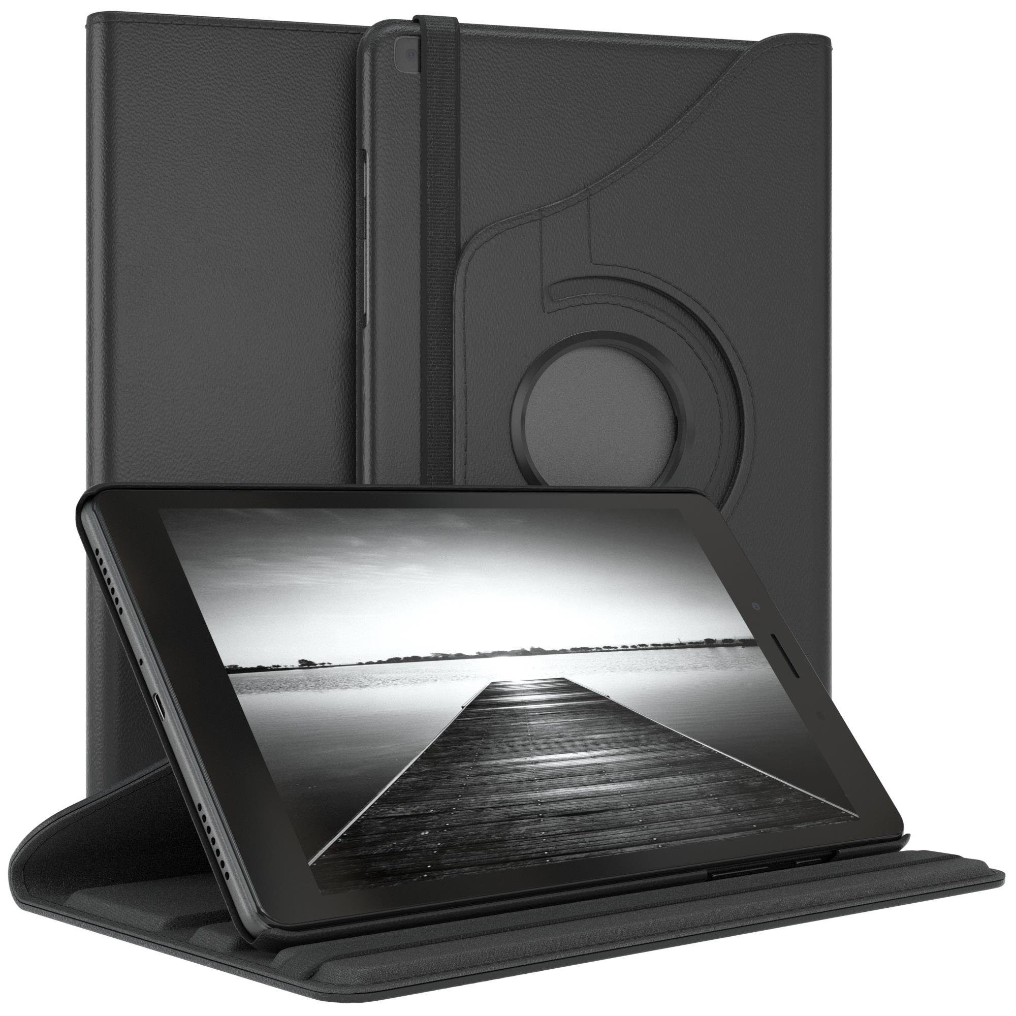 EAZY CASE Tablet-Hülle Rotation Case Samsung Galaxy Tab A 8.0 8 Zoll, Hülle 360° drehbar mit Standfunktion Etui Anti-Kratz Tasche Schwarz