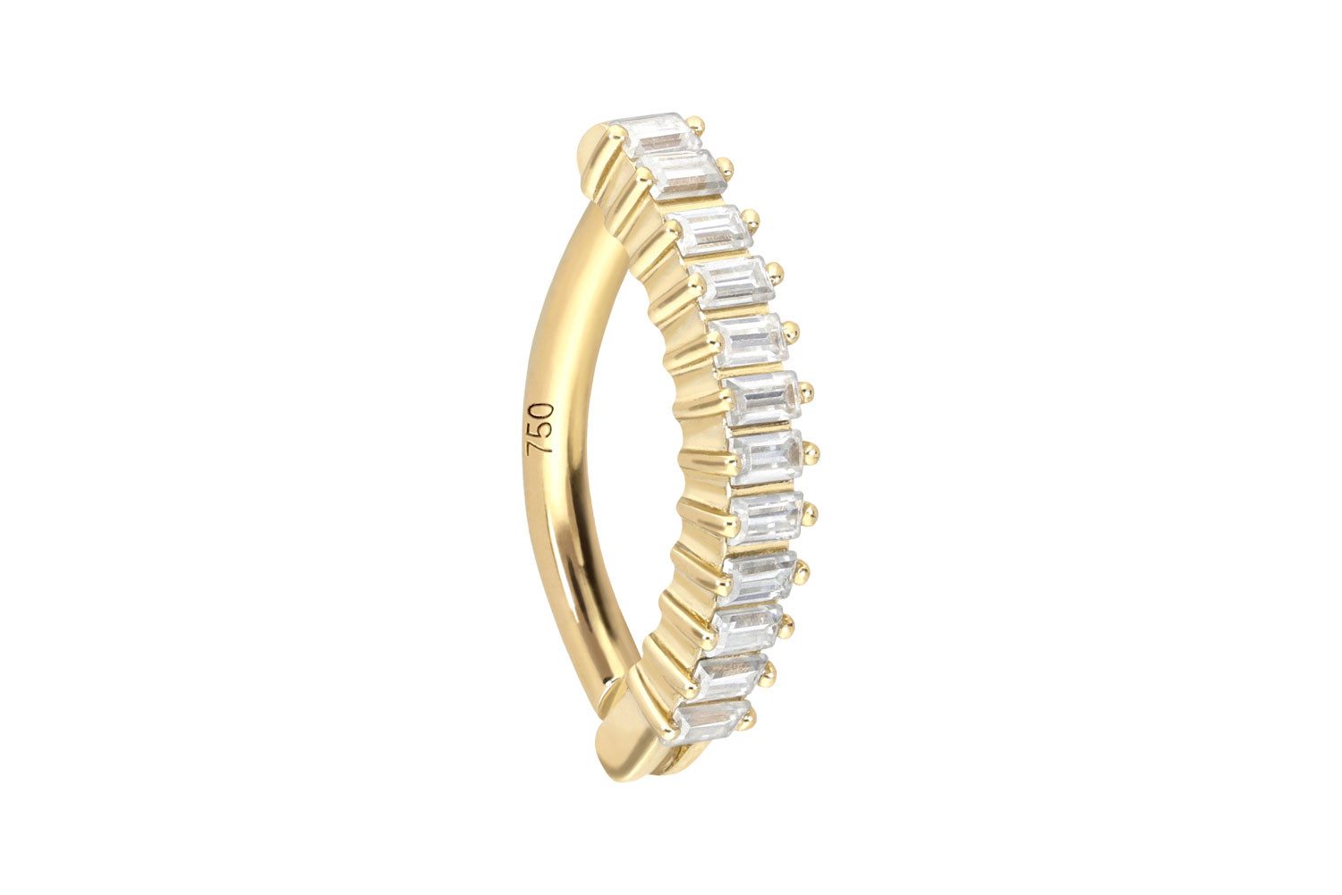 PIERCINGLINE Bauchnabelpiercing 18 Karat Gold Bauchnabelclicker BOGEN + EINGEFASSTE (Clicker, 1-tlg)