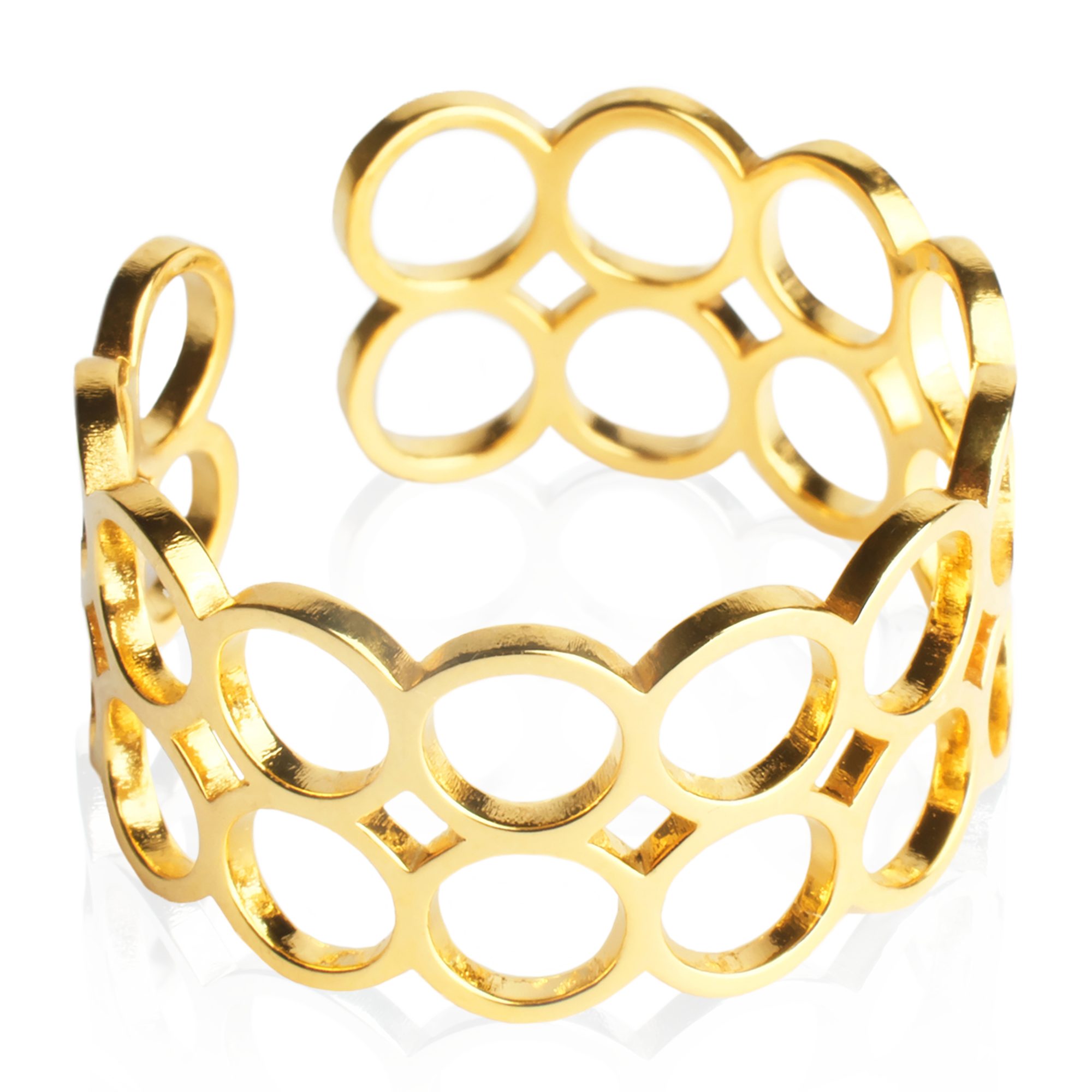 ALEXASCHA Fingerring Geometrischer Edelstahlring • verstellbare Größe • Offener Ring Damen