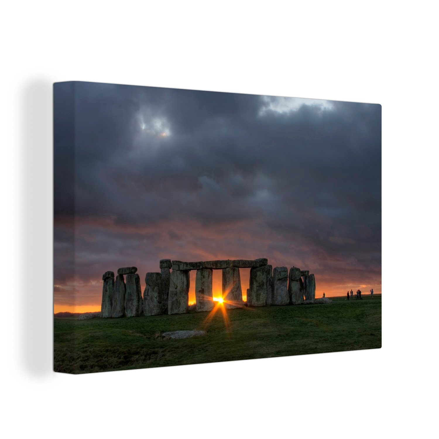 St), Wanddeko, Aufhängefertig, Leinwandbild in in cm 30x20 OneMillionCanvasses® (1 England, Stonehenge Leinwandbilder, Sonnenuntergang Wandbild