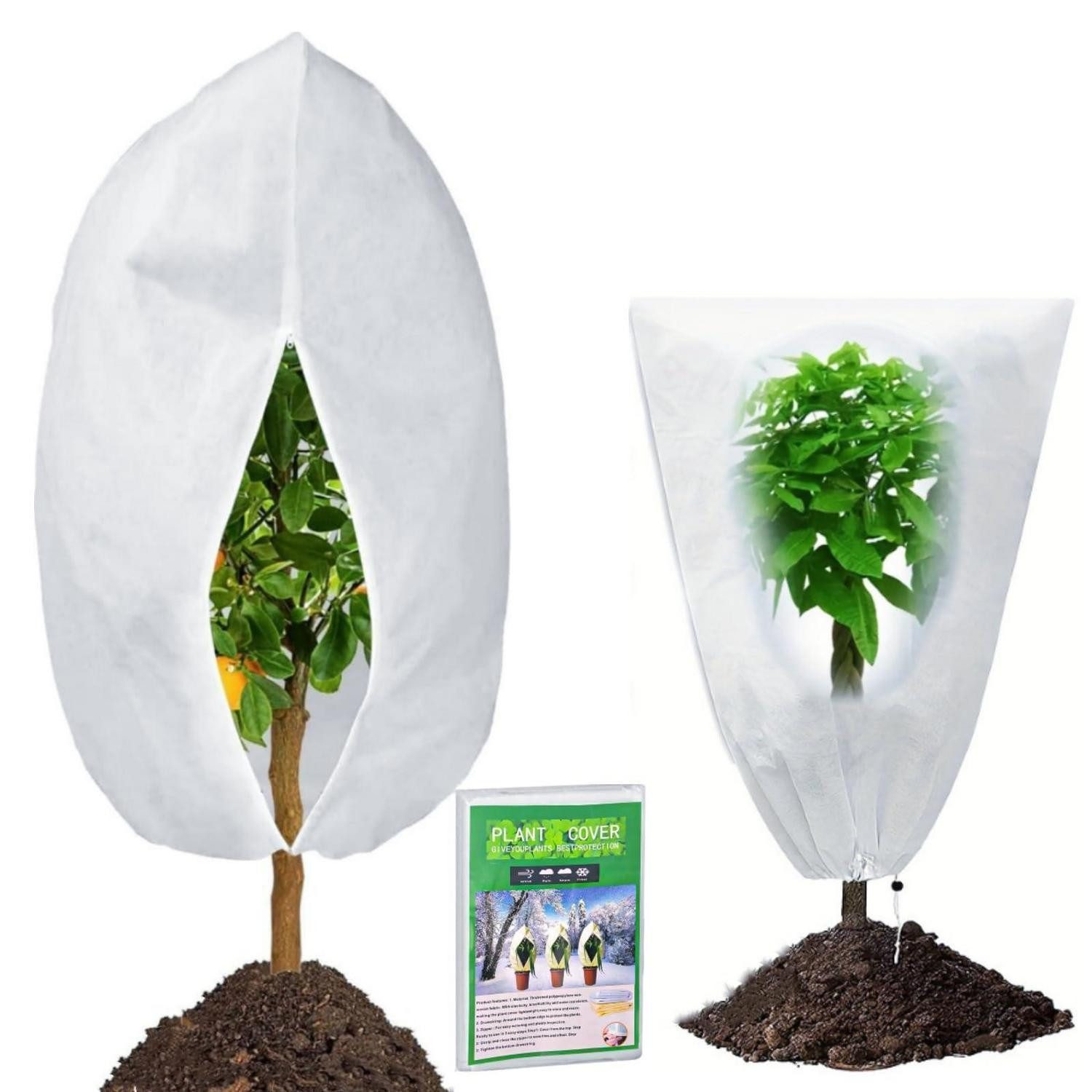 LuxusKollektion Winterschutzhaube Pflanzenschutz Winterschutz Vlies mit Reißverschluss 2 Stk (2-St)