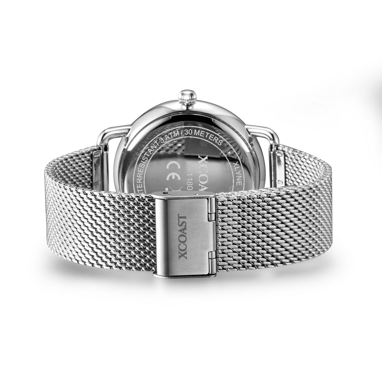 Silver Yara Businessuhr »Moderne Damen Armbanduhr für 570206 Metallarmband XCOAST Damenarmbanduhr White, Quarzuhr Analog Quarzuhrwerk«, Japanisches Datumsanzeige elegante Quarzuhr