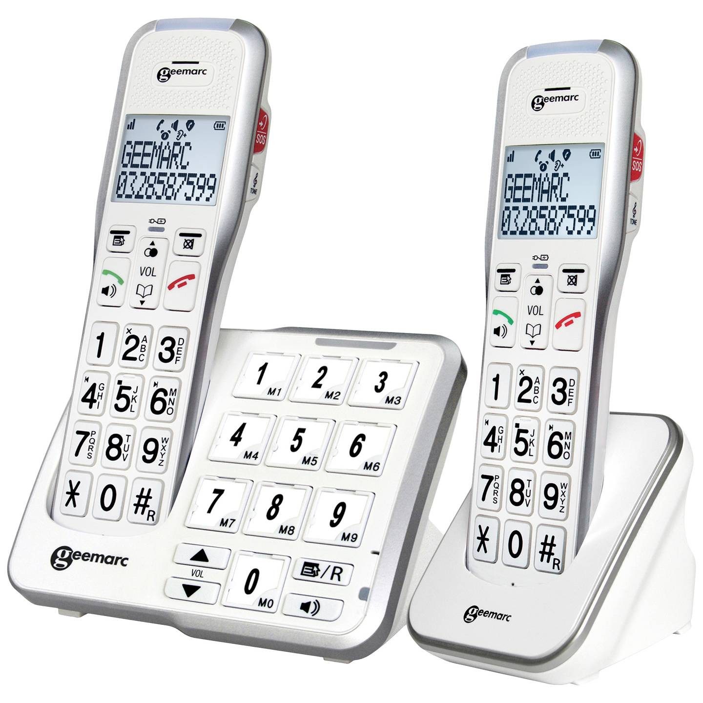 Geemarc AmpliDECT 595-2 Schwerhörigentelefone mit Bildtasten (2 Mobilteile) Seniorentelefon