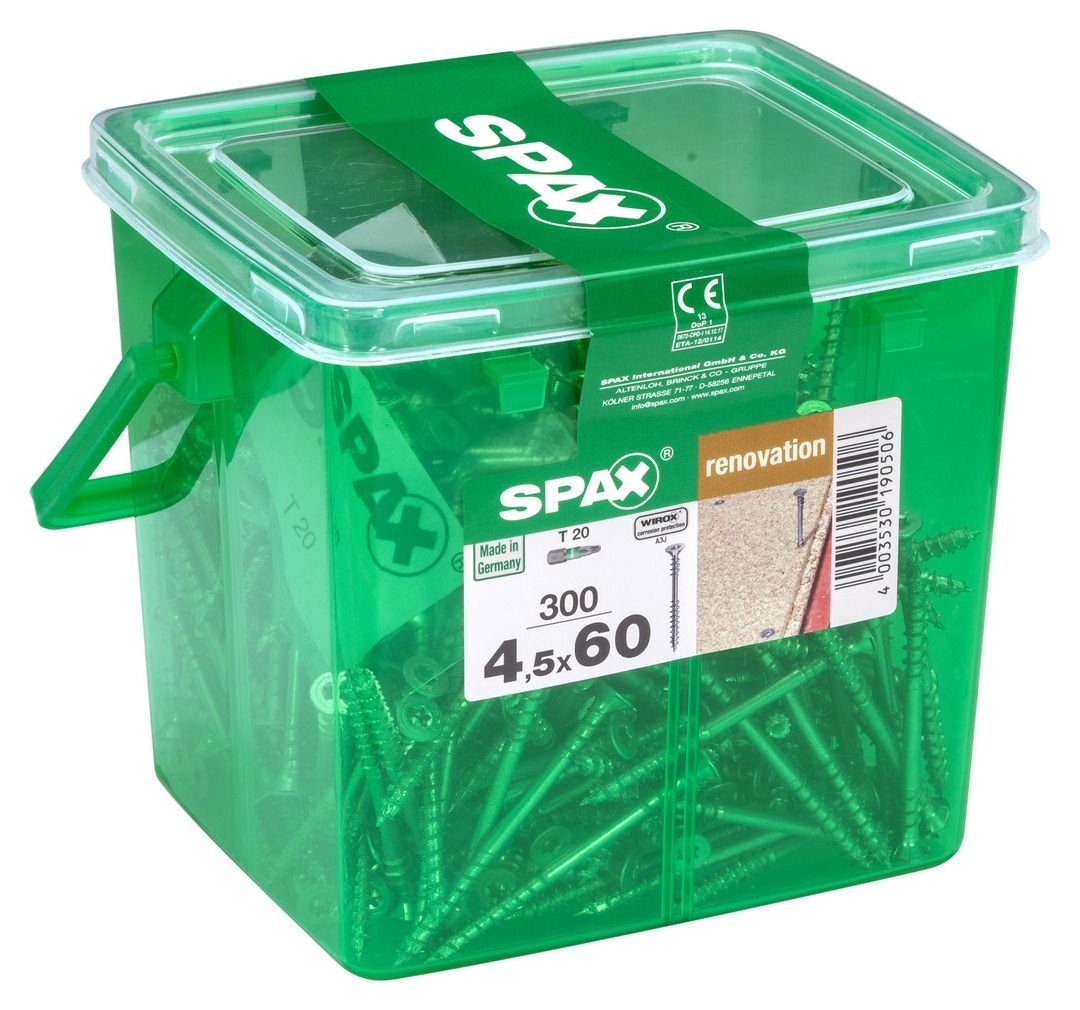 Stk. Terrassenschraube 20 SPAX TX mm 60 Verlegeschrauben Spax x 300 4.5 -